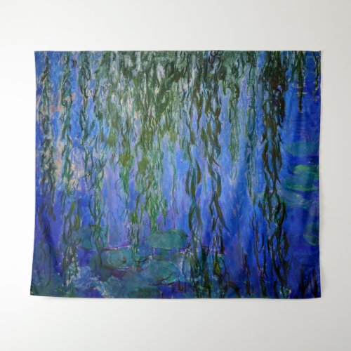 Claude Monet _ Water Lilies with weeping willow Tapestry