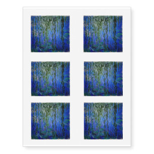 Claude Monet - Water Lilies with weeping willow Temporary Tattoos