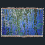 Claude Monet - Water Lilies with weeping willow Throw Blanket<br><div class="desc">Water Lilies with weeping willow branches / Nympheas avec rameaux de saule by Claude Monet in 1916-1919</div>