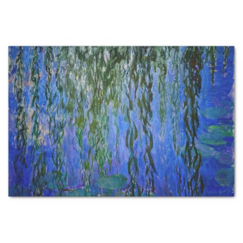 Claude Monet _ Water Lilies with weeping willow Tissue Paper