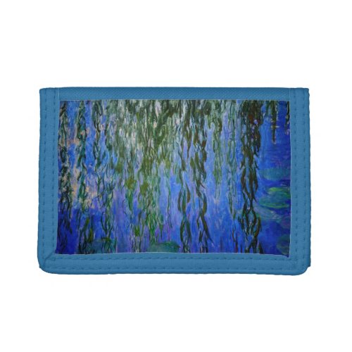 Claude Monet _ Water Lilies with weeping willow Trifold Wallet