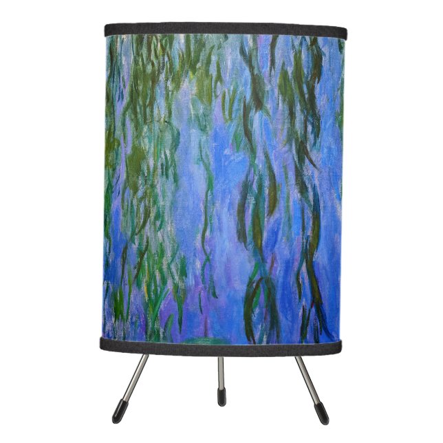Claude Monet - Water Lilies with weeping willow Tripod Lamp (Front)