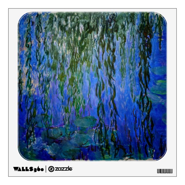 Claude Monet - Water Lilies with weeping willow Wall Decal (Front)