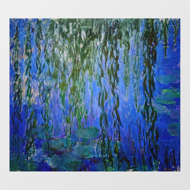 Claude Monet - Water Lilies with weeping willow Wall Decal (Front)