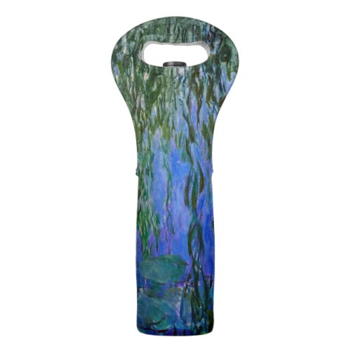 Claude Monet _ Water Lilies with weeping willow Wine Bag