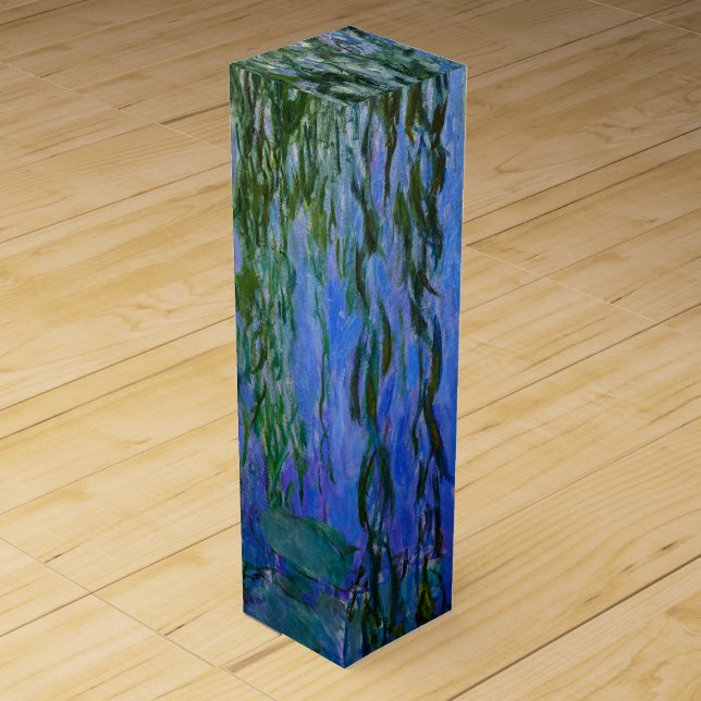 Claude Monet - Water Lilies with weeping willow Wine Box (Front)