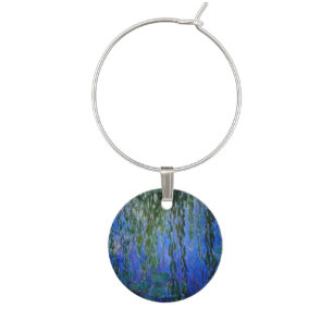 Claude Monet - Water Lilies with weeping willow Wine Charm