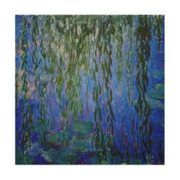Claude Monet - Water Lilies with weeping willow Wood Wall Art