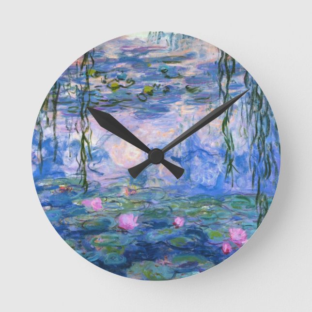 Claude Monet Water Lillies 1919 Round Clock (Front)