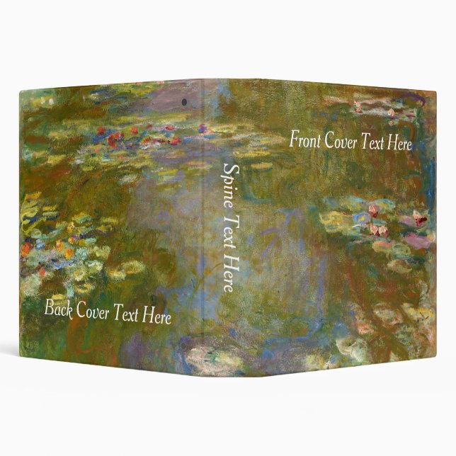 Claude Monet - Water Lily Pond 1917 3 Ring Binder (Background)