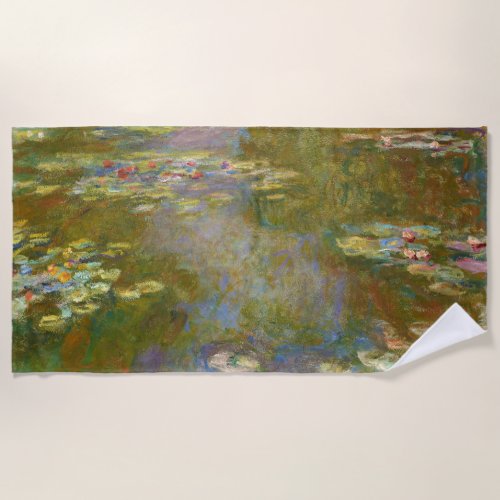 Claude Monet _ Water Lily Pond 1917 Beach Towel