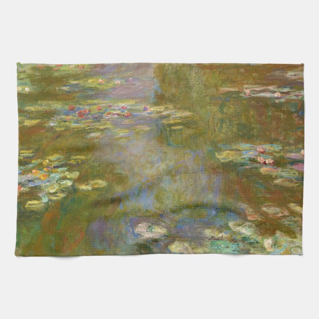 Claude Monet - Water Lily Pond 1917 Kitchen Towel (Horizontal)