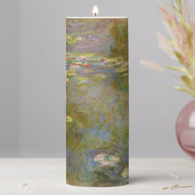 Claude Monet - Water Lily Pond 1917 Pillar Candle (In Situ)