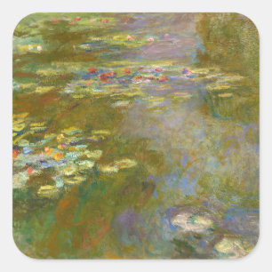 Claude Monet - Water Lily Pond 1917 Square Sticker