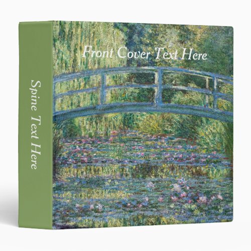 Claude Monet _ Water Lily pond Green Harmony 3 Ring Binder