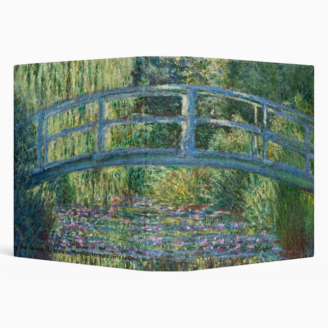 Claude Monet - Water Lily pond, Green Harmony 3 Ring Binder (Background)