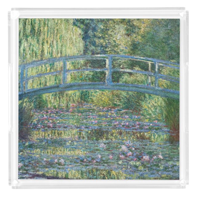 Claude Monet - Water Lily pond, Green Harmony Acrylic Tray (Front)