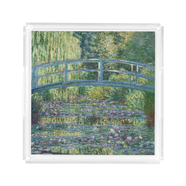 Claude Monet - Water Lily pond, Green Harmony Acrylic Tray (Front)