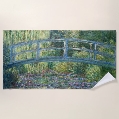 Claude Monet _ Water Lily pond Green Harmony Beach Towel