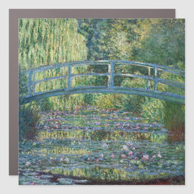 Claude Monet - Water Lily pond, Green Harmony Car Magnet (Front)