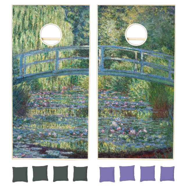 Claude Monet - Water Lily pond, Green Harmony Cornhole Set (Set)