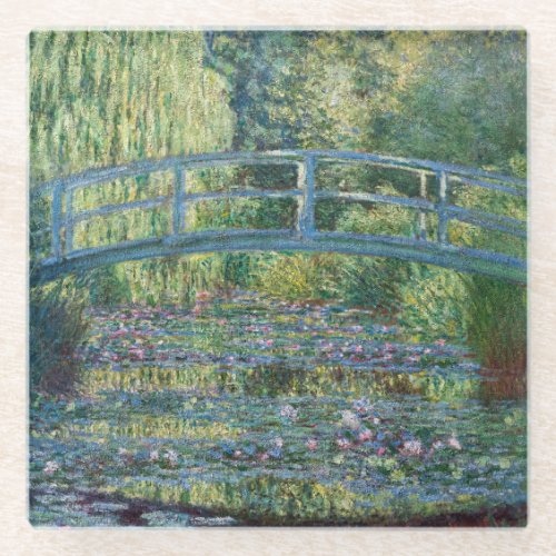 Claude Monet _ Water Lily pond Green Harmony Glass Coaster