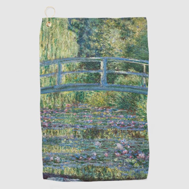 Claude Monet - Water Lily pond, Green Harmony Golf Towel (Front)