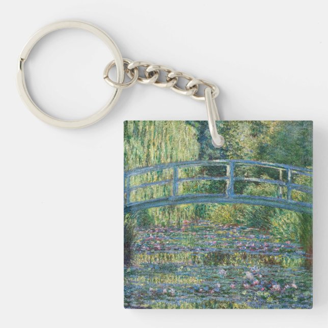 Claude Monet - Water Lily pond, Green Harmony Keychain (Front)