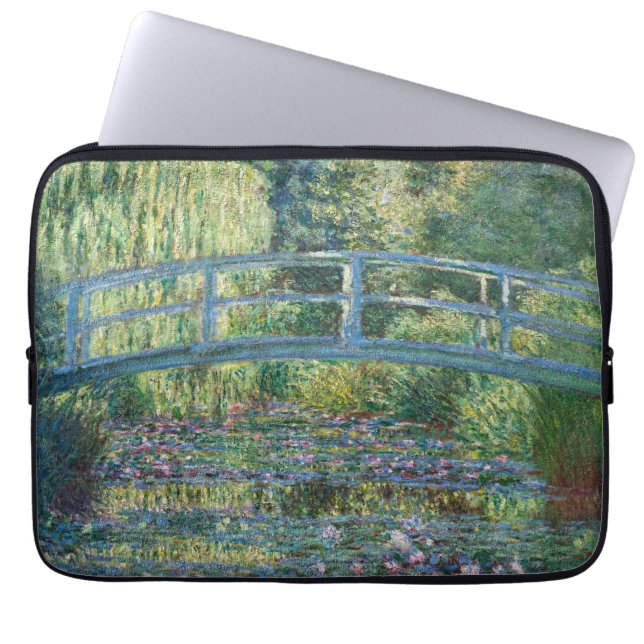 Claude Monet - Water Lily pond, Green Harmony Laptop Sleeve (Front)