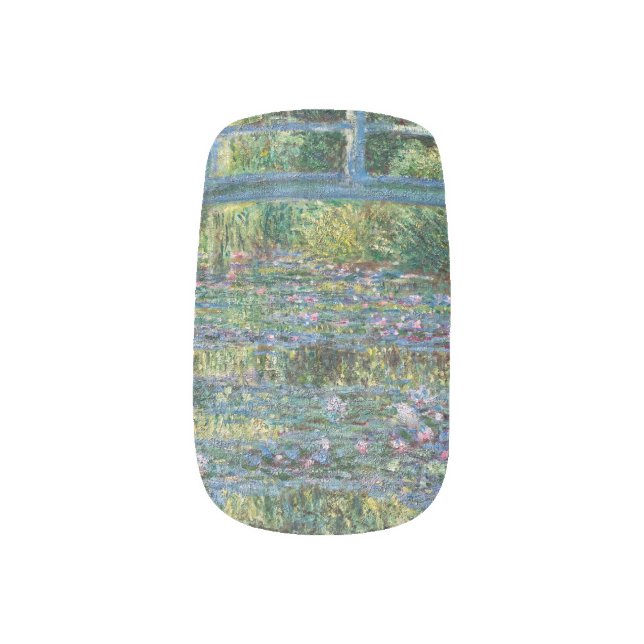 Claude Monet - Water Lily pond, Green Harmony Minx Nail Art (Left Thumb)