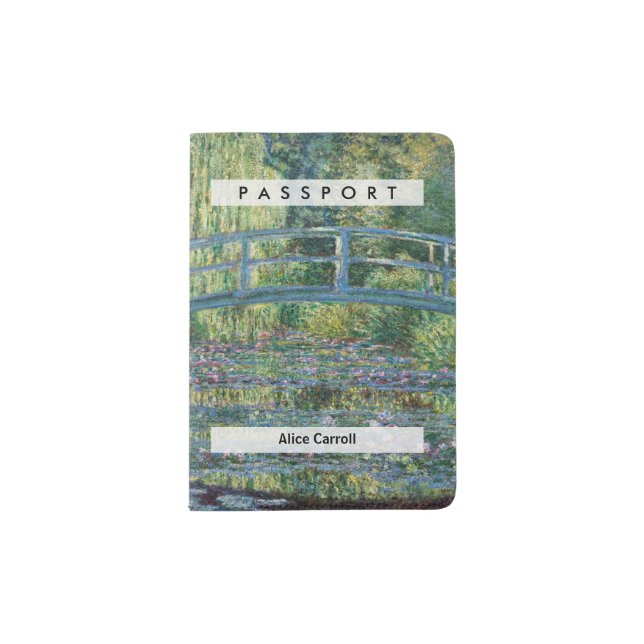 Claude Monet - Water Lily pond, Green Harmony Passport Holder (Front)