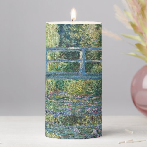 Claude Monet _ Water Lily pond Green Harmony Pillar Candle