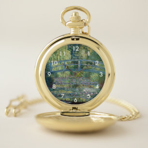 Claude Monet - Water Lily pond, Green Harmony Pocket Watch