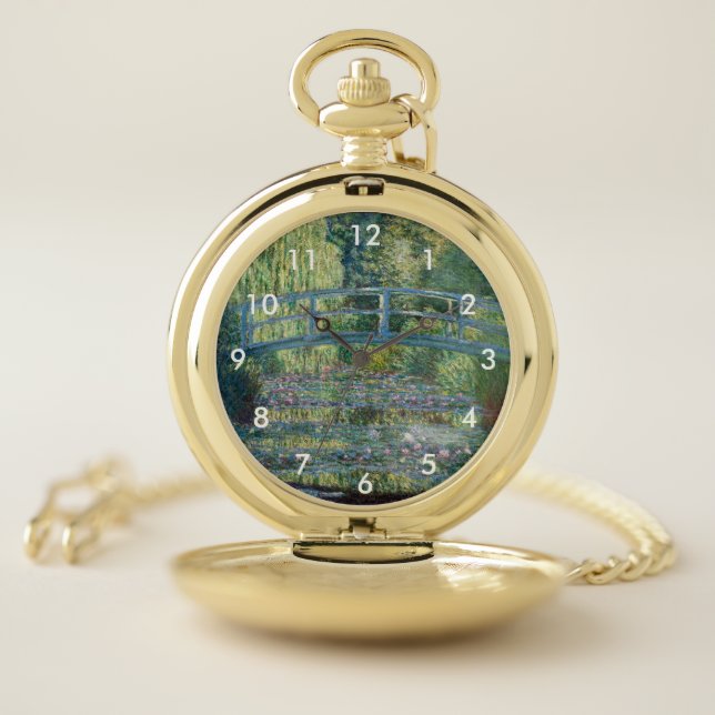 Claude Monet - Water Lily pond, Green Harmony Pocket Watch (Inside)