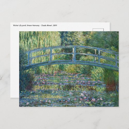 Claude Monet _ Water Lily pond Green Harmony Postcard
