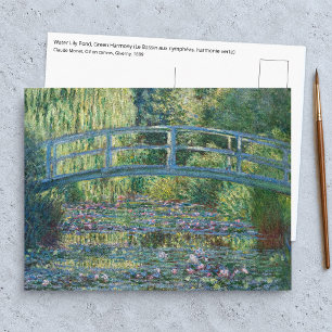 Claude Monet - Water Lily pond, Green Harmony Postcard