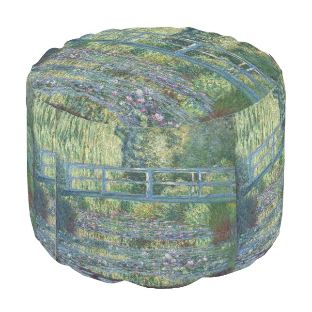 Claude Monet - Water Lily pond, Green Harmony Pouf (Angled Back)