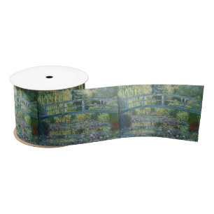 Claude Monet - Water Lily pond, Green Harmony Satin Ribbon