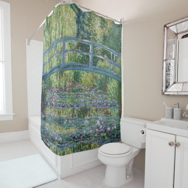 Claude Monet - Water Lily pond, Green Harmony Shower Curtain (In Situ)