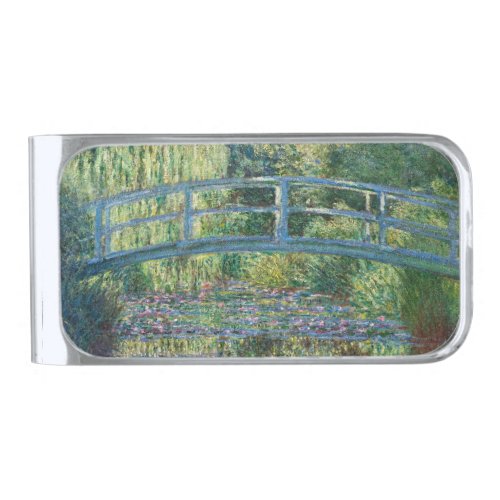 Claude Monet _ Water Lily pond Green Harmony Silver Finish Money Clip