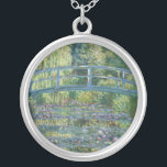 Claude Monet - Water Lily pond, Green Harmony Silver Plated Necklace<br><div class="desc">Water Lily pond,  Green Harmony / Le Bassin aux Nympheas,  Harmonie Verte by Claude Monet in 1899</div>