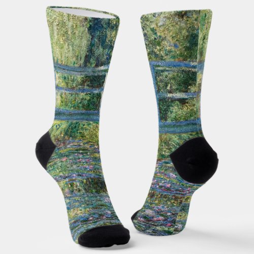 Claude Monet _ Water Lily pond Green Harmony Socks