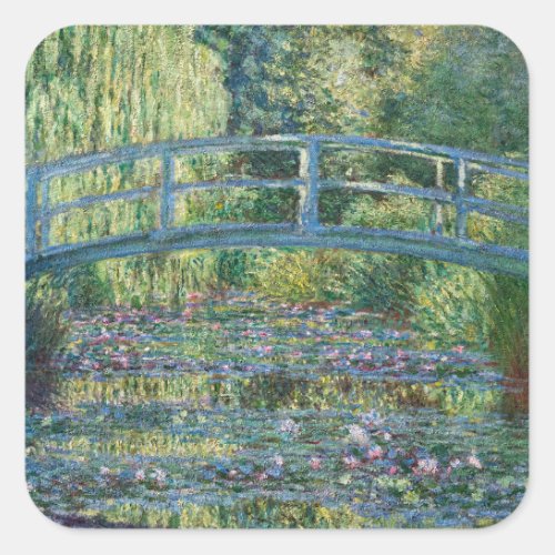 Claude Monet _ Water Lily pond Green Harmony Square Sticker