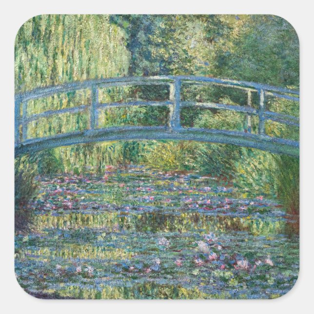 Claude Monet - Water Lily pond, Green Harmony Square Sticker (Front)