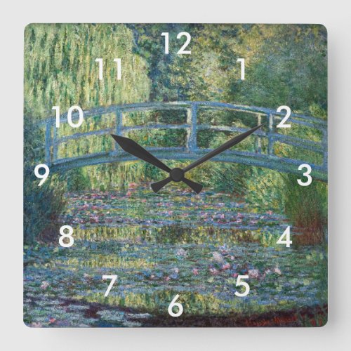 Claude Monet _ Water Lily pond Green Harmony Square Wall Clock