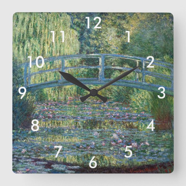 Claude Monet - Water Lily pond, Green Harmony Square Wall Clock (Front)