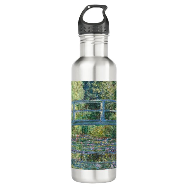 Claude Monet - Water Lily pond, Green Harmony Stainless Steel Water Bottle (Front)