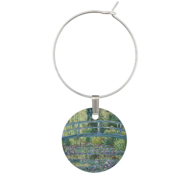 Claude Monet - Water Lily pond, Green Harmony Wine Charm (Front)