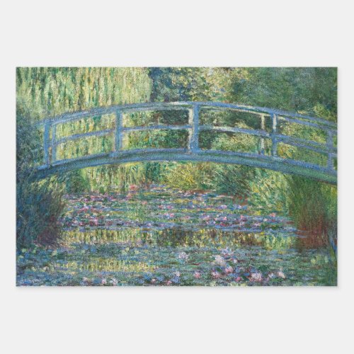 Claude Monet _ Water Lily pond Green Harmony Wrapping Paper Sheets
