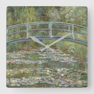 Claude Monet Water Lily Pond (Japanese Footbridge) Square Wall Clock